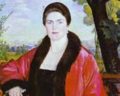 鲍里斯 克斯托依列夫 : Portrait of M.V. Chaliapina (Shalyapina), wife of Feodor Chaliapin)